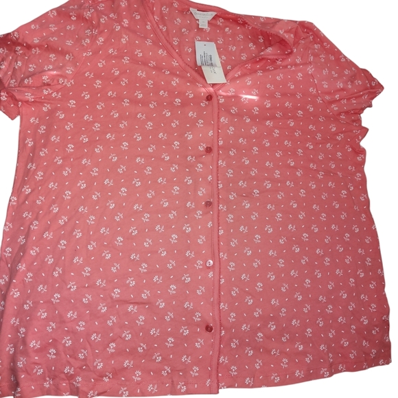 Basic button down 100% cotton PJ top only . Nwt . - Picture 1 of 5